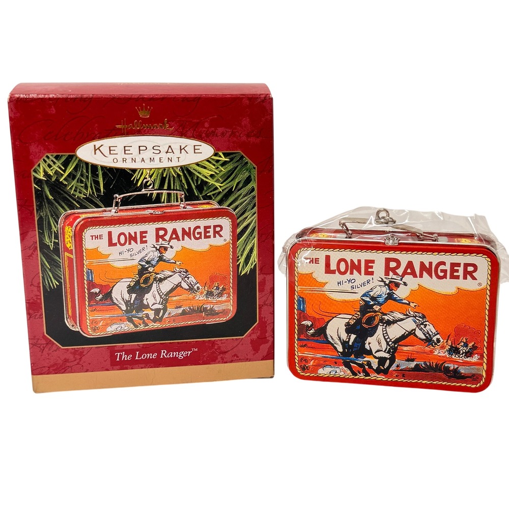 Hallmark Keepsake Ornament 1997 The Lone Ranger Mini Lunch Box Pressed Tin Red